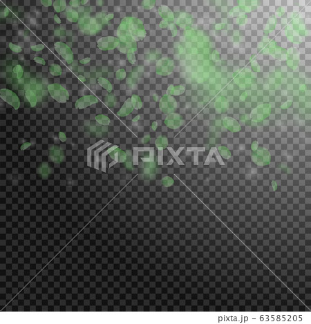 Green flower petals falling down. Alive romantic f 63585205