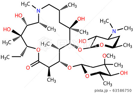 Structural formula of Azithromycin, a perspective treatment of the COVID-19 coronavirus pneumonia 63586750
