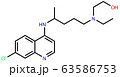 Structural formula of Hydroxychloroquine, a substance active against the COVID-19 coronavirus and malaria 63586753