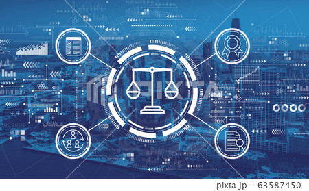 Legal advice service concept with downtown San Francisco 63587450