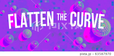Flatten the Curve theme with viral objects Flatten the Curve theme with viral objects 63587970