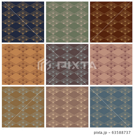 Japanese seamless pattern with geometric background vector. Oriental template set. Japanese seamless pattern with geometric background vector. Oriental template set. 63588737