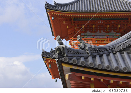 清水寺 三重塔の龍瓦 清水寺 三重塔の龍瓦 63589788