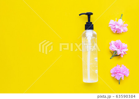Alcohol hand sanitizer gel in pump bottle with 63590384