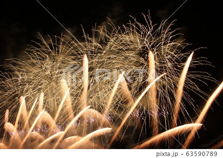 勝毎花火大会 十勝 帯広の写真素材