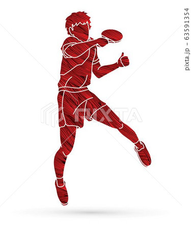 Ping Pong player, Table tennis action cartoon graphic vector 63591354