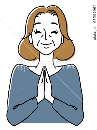 きれいで清潔感のある中高年女性のイラスト素材 きれいで清潔感のある中高年女性のイラスト素材