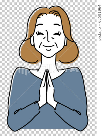 きれいで清潔感のある中高年女性のイラスト素材