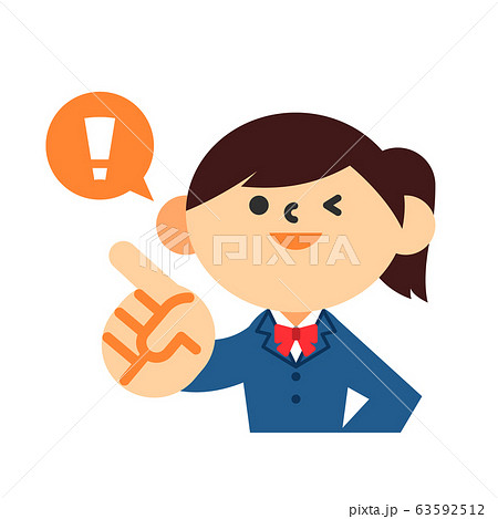 学生 女の子 制服 チェック ポイント のイラスト素材