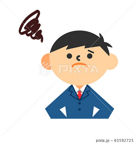 学生 男の子 制服 不満 不安 困惑のイラスト素材
