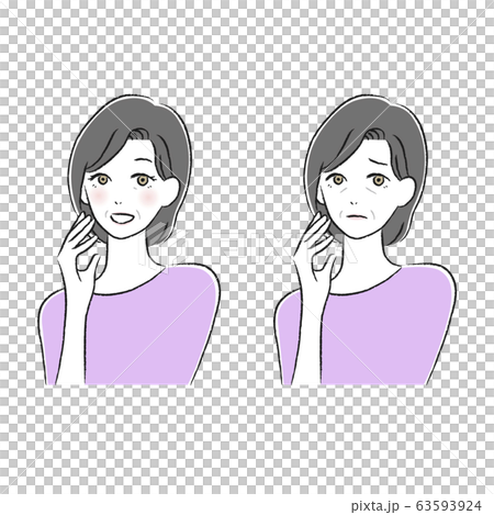 女性　喜び悲しみ　セット 63593924