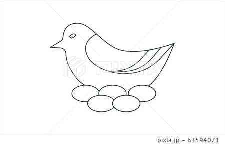 Hen with egg easter icon vector illustration.	 63594071
