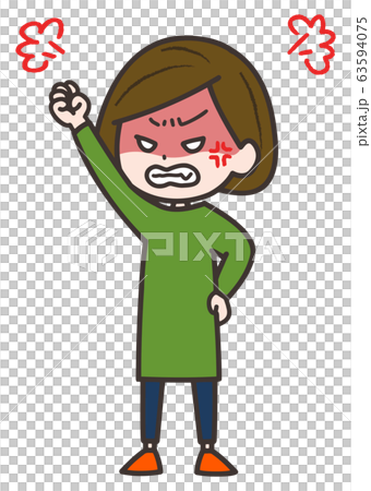 Enraged woman pose illustration 63594075
