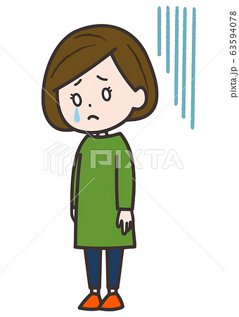 落ち込む女性 ポーズ イラストのイラスト素材 落ち込む女性 ポーズ イラストのイラスト素材