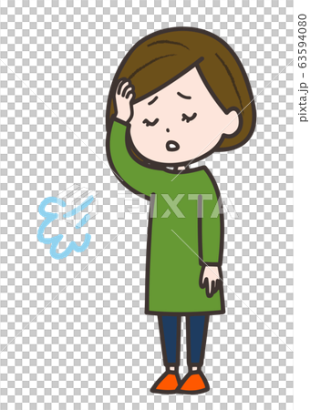 Woman sighing pose illustration Woman sighing pose illustration 63594080