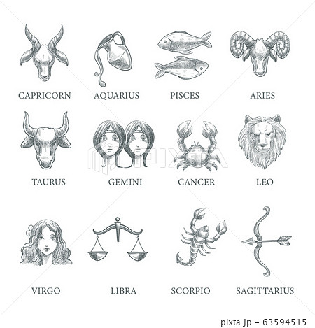 Astrology and zodiac signs, horoscope symbols,... - Stock Illustration  [63594515] - PIXTA