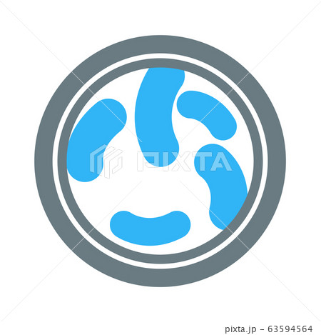 Bacteria under magnifying glass isolated icon, microbes examination 63594564