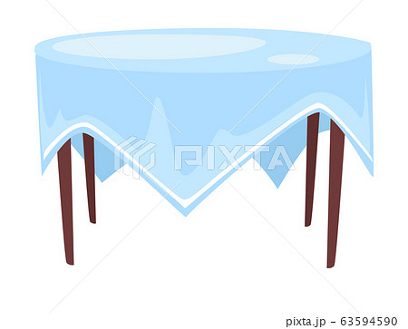 Tablecloth On Round Table Isolated Icon Cafe のイラスト素材