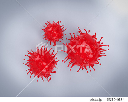 red coronavirus cell or covid-19 cell 63594684