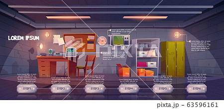 Underground Bunker Infographics Time Line Stagesのイラスト素材