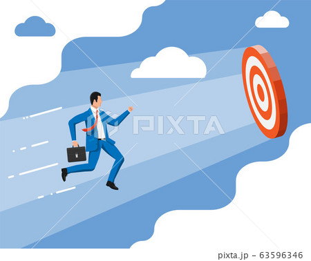 Businessman aim arrow to target. 63596346