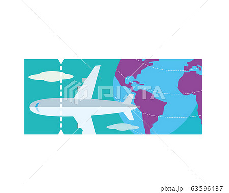 旅行 飛行機 チケット 海外旅行 空港のイラスト素材