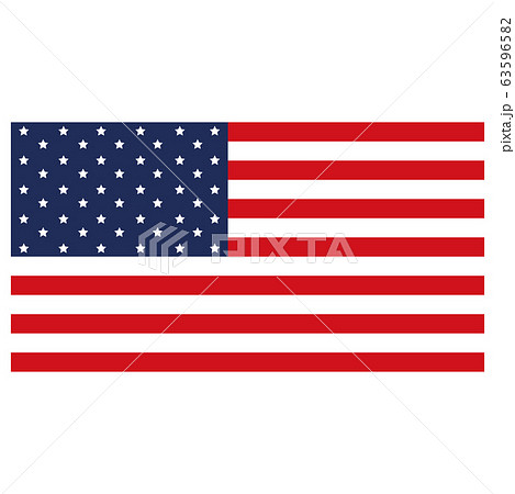 国旗アメリカ星条旗のイラスト素材 [63596582] - PIXTA
