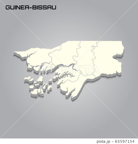 3d map with borders of regions