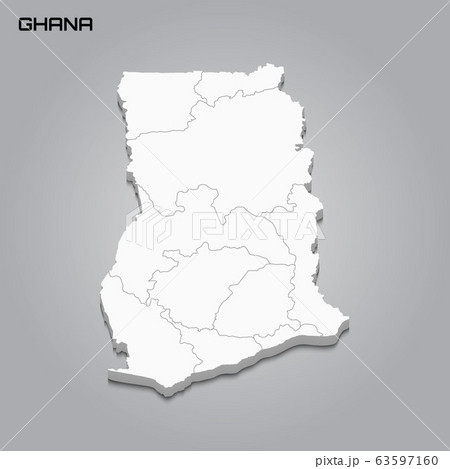 3d map with borders of regions