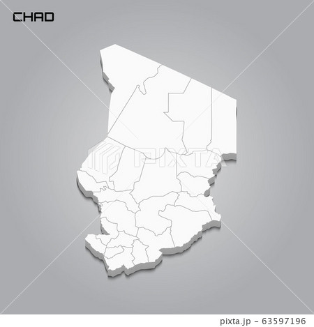 3d map with borders of regions