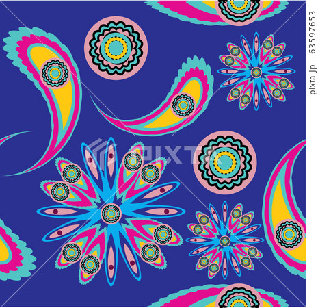 Abstract seamless colourful pattern exotic shapes 63597653