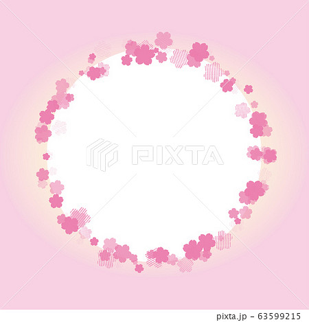 メッセージカードデザイン 桜のフレーム 円のイラスト素材