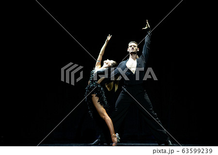 ballroom couple dancing isolated on black background 63599239