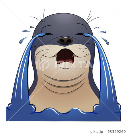 Seal animal head crying. Cartoon vector Seal animal head crying. Cartoon vector 63599260