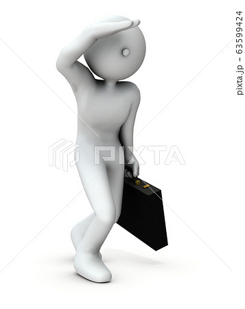 将来を見通すビジネスマン 3Dレンダリング 将来を見通すビジネスマン 3Dレンダリング 63599424