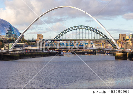 Gateshead Millennium and Tyne Bridge over the Gateshead Millennium and Tyne Bridge over the 63599965