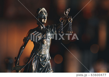 The Statue of Justice symbol, legal law concept 63600477