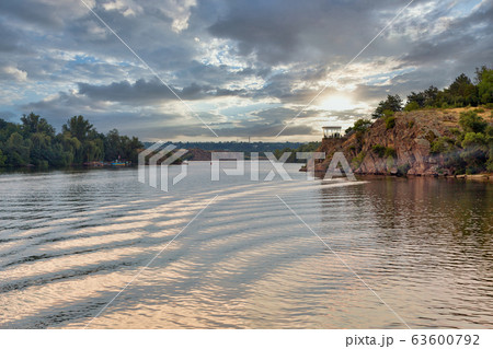 Khortytsia island sunset landscape, Ukraine 63600792