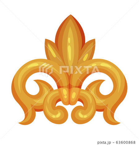 Golden Decorative Monogram or Scroll Isolated on White Background Vector Illustration Golden Decorative Monogram or Scroll Isolated on White Background Vector Illustration 63600868