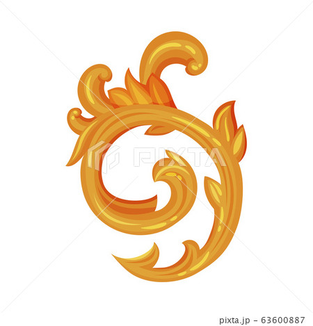 Golden Vintage Monogram with Fancy Scrolls Vector Illustration Golden Vintage Monogram with Fancy Scrolls Vector Illustration 63600887