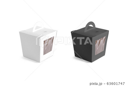 Blank black and white candy box with transparent window mockup Blank black and white candy box with transparent window mockup 63601747