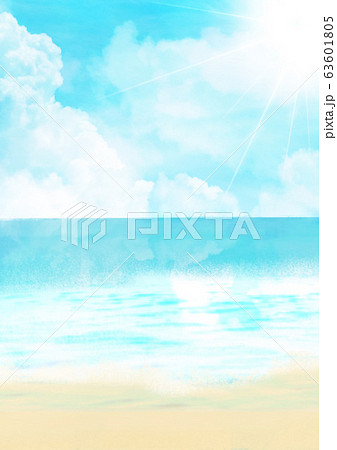 リゾート地 海 夏 青空 光 背景イラストのイラスト素材