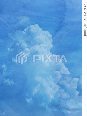 空 入道雲 夏 背景素材のイラスト素材