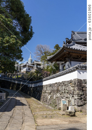 [長崎県]平戸ザビエル記念教会と寺院が見える風景 63601966