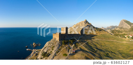 Aerial view of Genoese fortress in Sudak 63602127