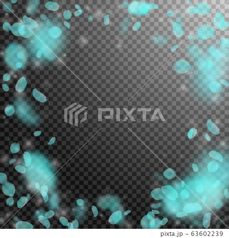 Turquoise flower petals falling down. Nice romanti 63602239