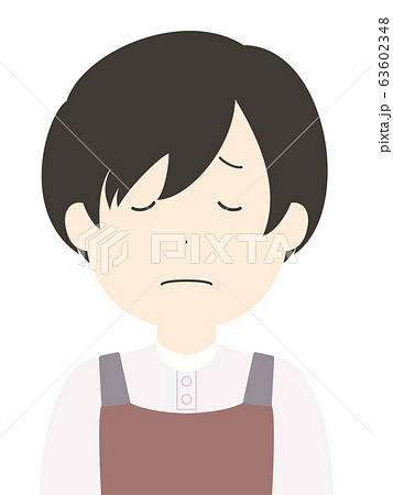 エプロン　人物　バストアップ　落胆 63602348
