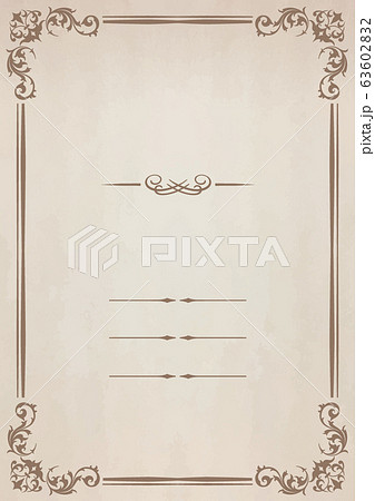 レトロなノート風フレームと古紙テクスチャのイラスト素材