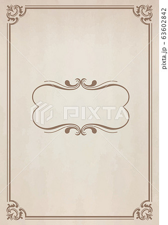 レトロなノート風フレームと古紙テクスチャ 63602842