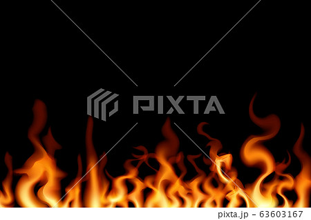 Realistic fire on a black background. - Stock Illustration [63603167] -  PIXTA